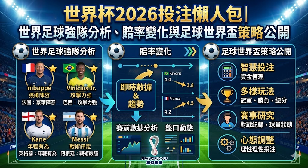 世界杯2026投注懶人包｜世界足球強隊分析、賠率變化與足球世界盃策略公開