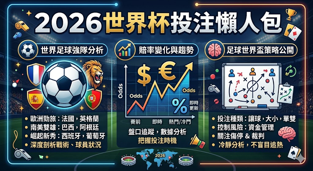 世界杯2026投注懶人包｜世界足球強隊分析、賠率變化與足球世界盃策略公開